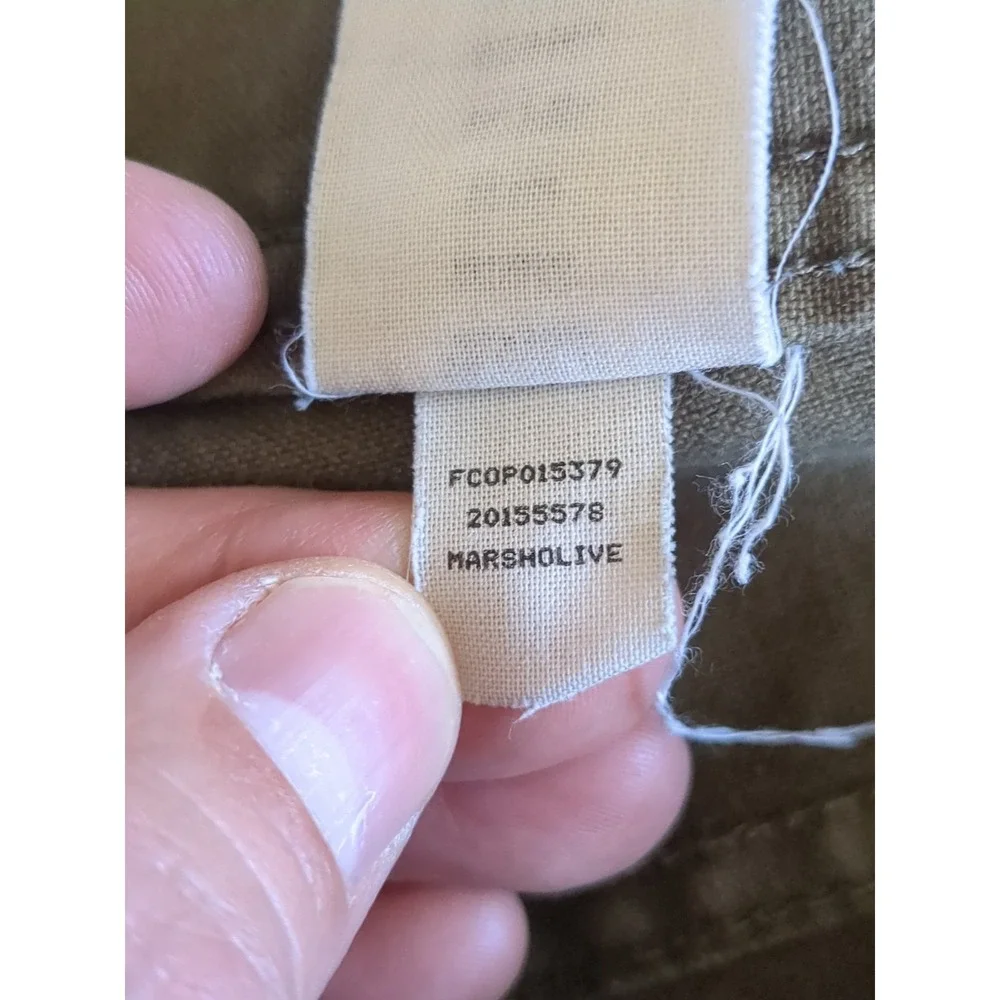 Filson Original Dry Tin Cloth 11.5 oz Pants Straight Leg Sz 30 Marsh Olive 32X29